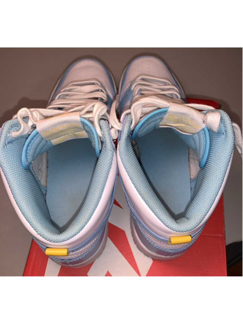 Nike Dunk Hi Retro Blue Chill/White Sneakers Mens Size 9.5 With Damaged Box - Picture 9 of 16